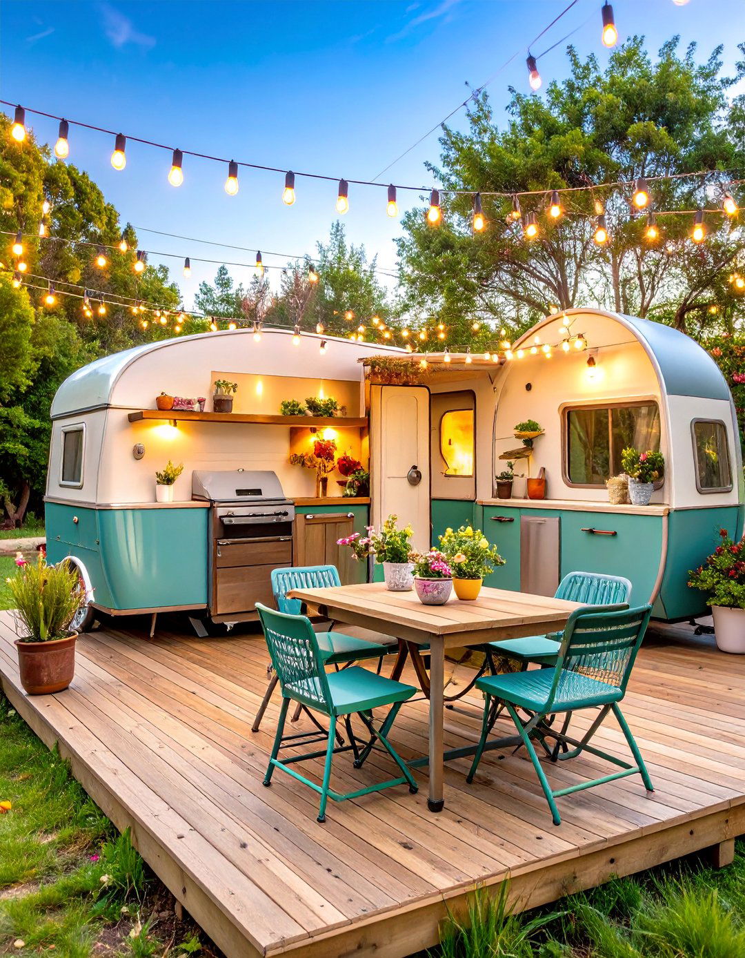 Vintage Airstream Trailer Kitchen - 25 Rustic Outdoor Kitchen Ideas