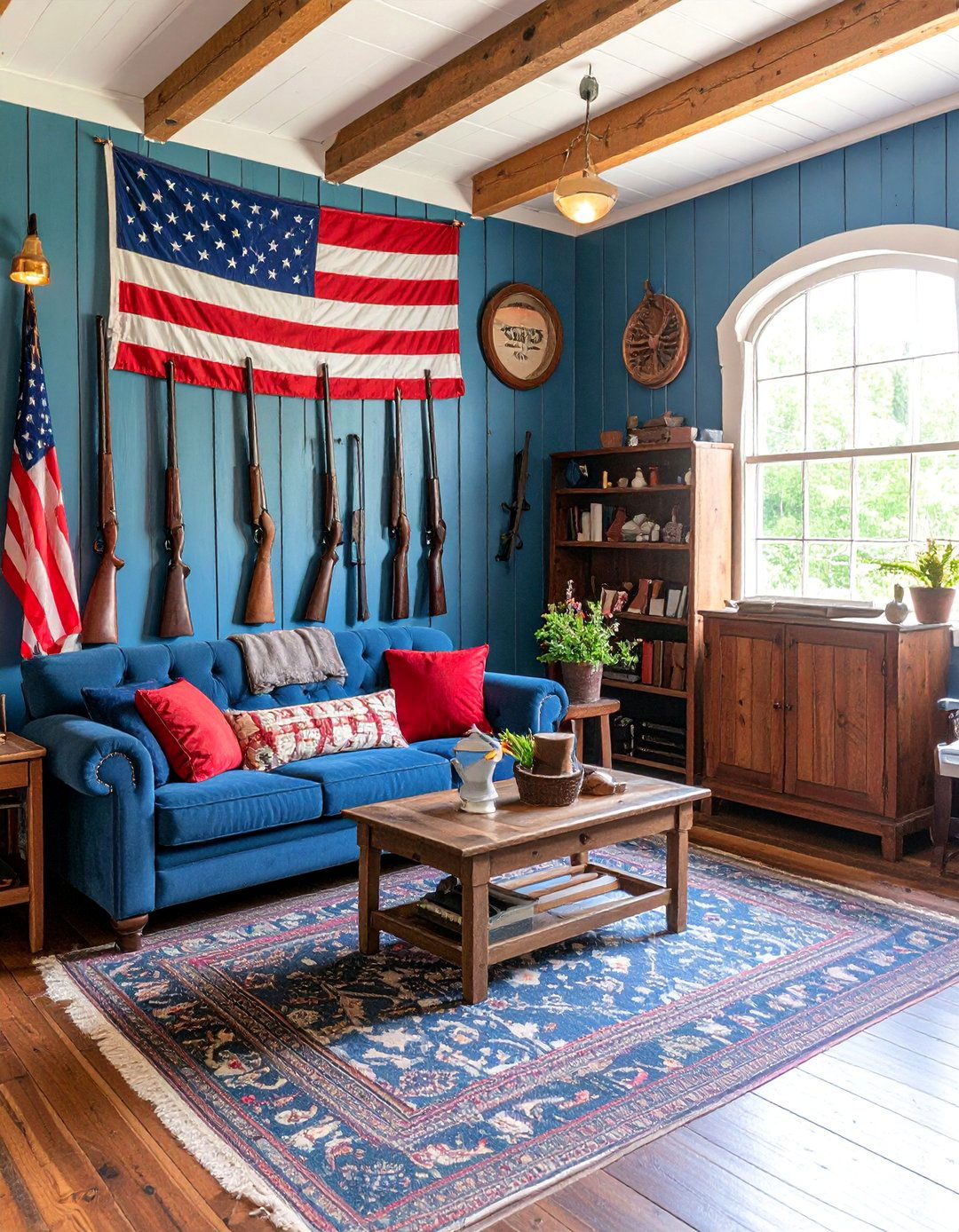 Vintage Americana Hunting Heritage Room - 25 Hunting Trophy Room Ideas