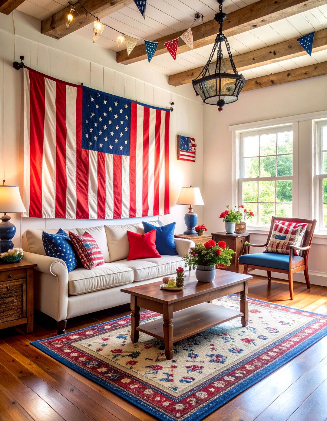 Vintage Americana Patriotic Den - 25 Vintage Decor Ideas