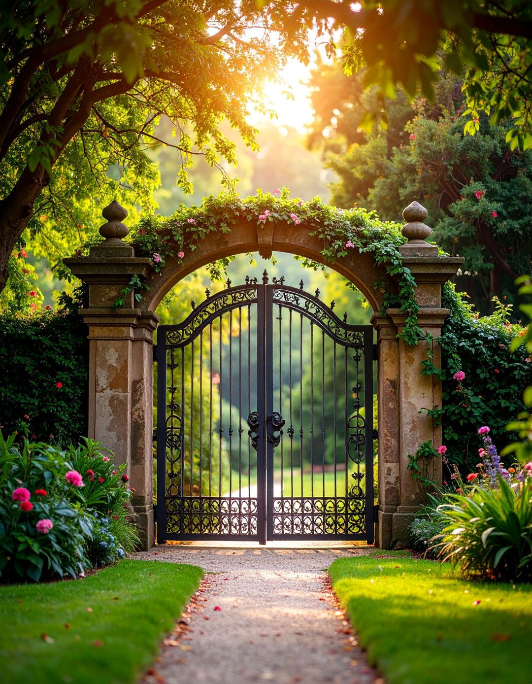 Vintage Antique Finish Gate with Weathered Appeal - 25 Metal Garden Gate Ideas