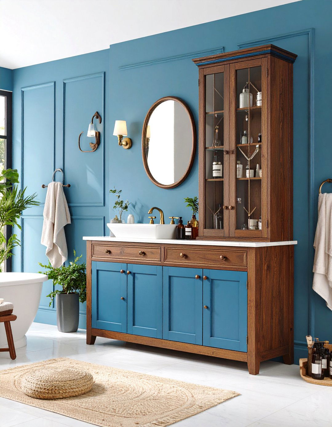 Vintage Apothecary Cabinet Display - 25 Over Toilet Storage Ideas