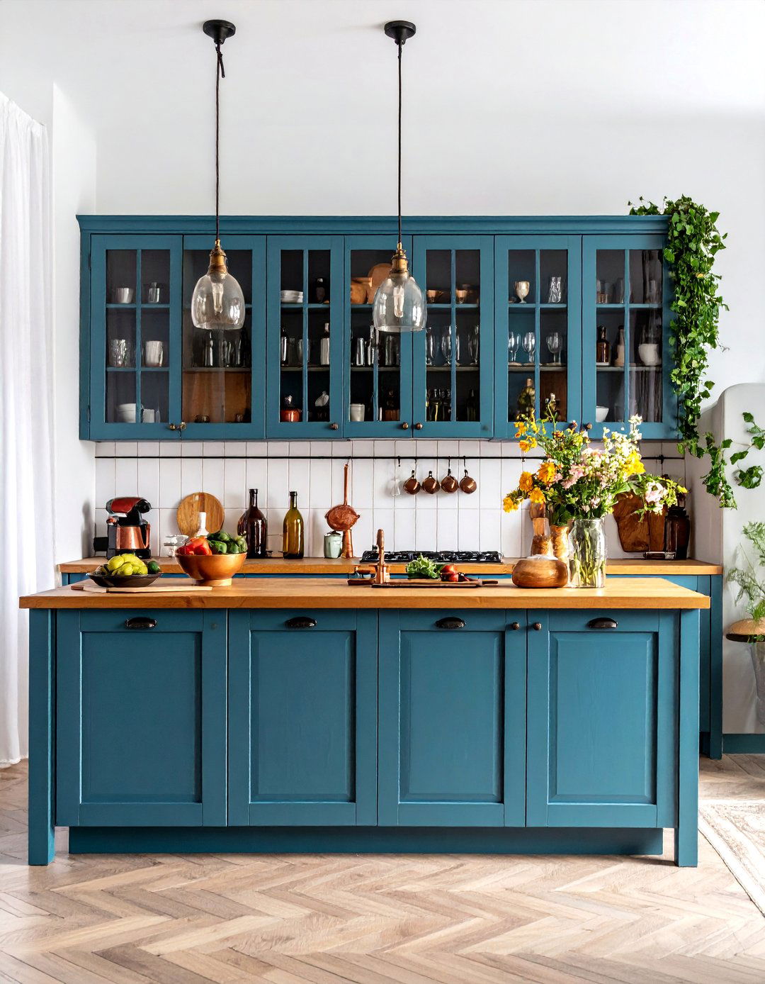 Vintage Apothecary Kitchen with Herb Storage - 25 Dark Academia Interior Design Ideas
