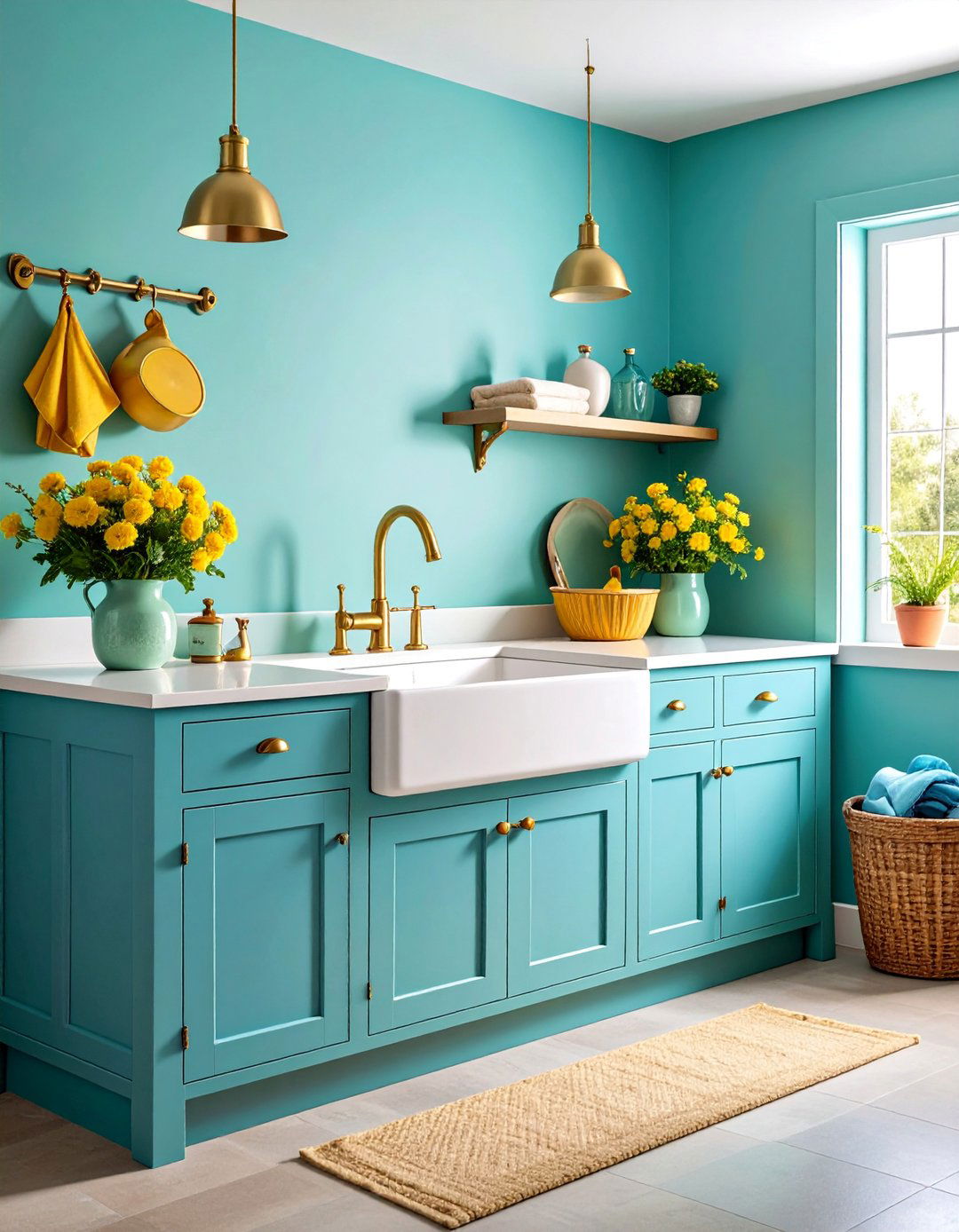 Vintage Apron Sink and Hardware Feature Room - 25 Vintage Laundry Room Decor Ideas
