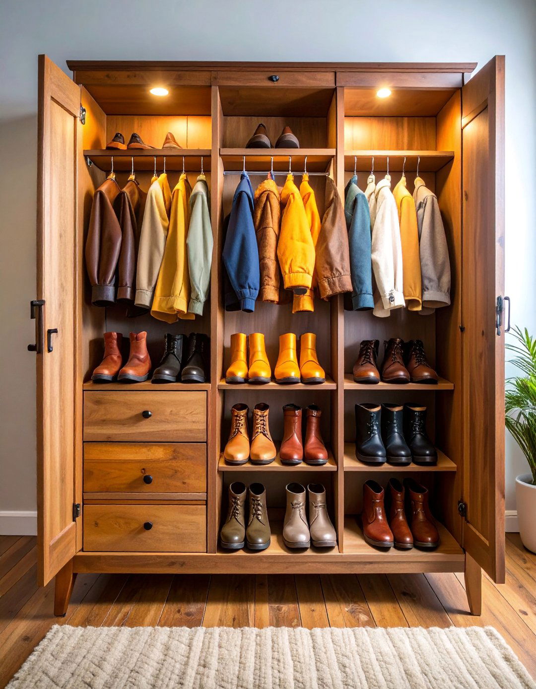 Vintage Armoire Boot Display Cabinet - 25 Boot Storage Ideas