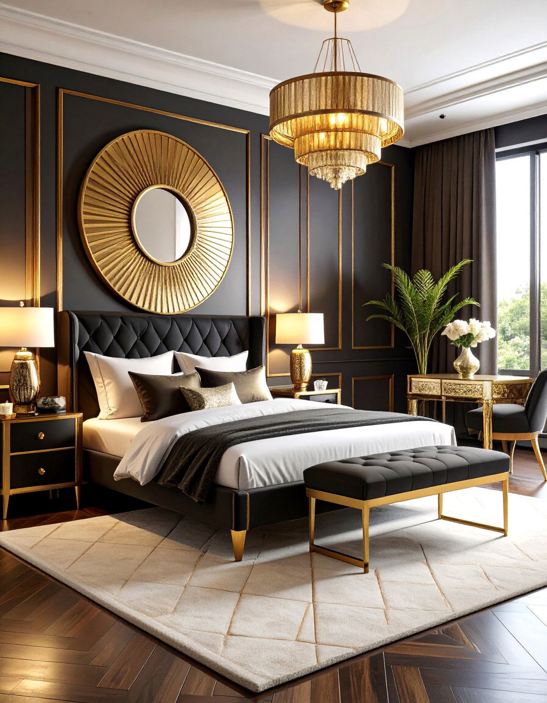 Vintage Art Deco Gold Bedroom - 25 Gold Bedroom Ideas
