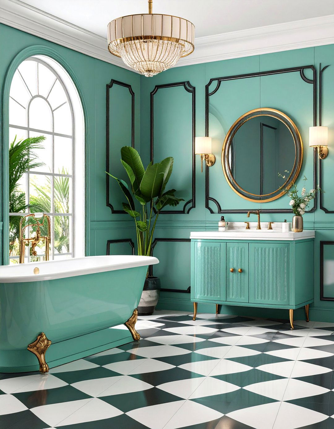 Vintage Art Deco Mint Green Bathroom - 25 Mint Green Bathroom Ideas