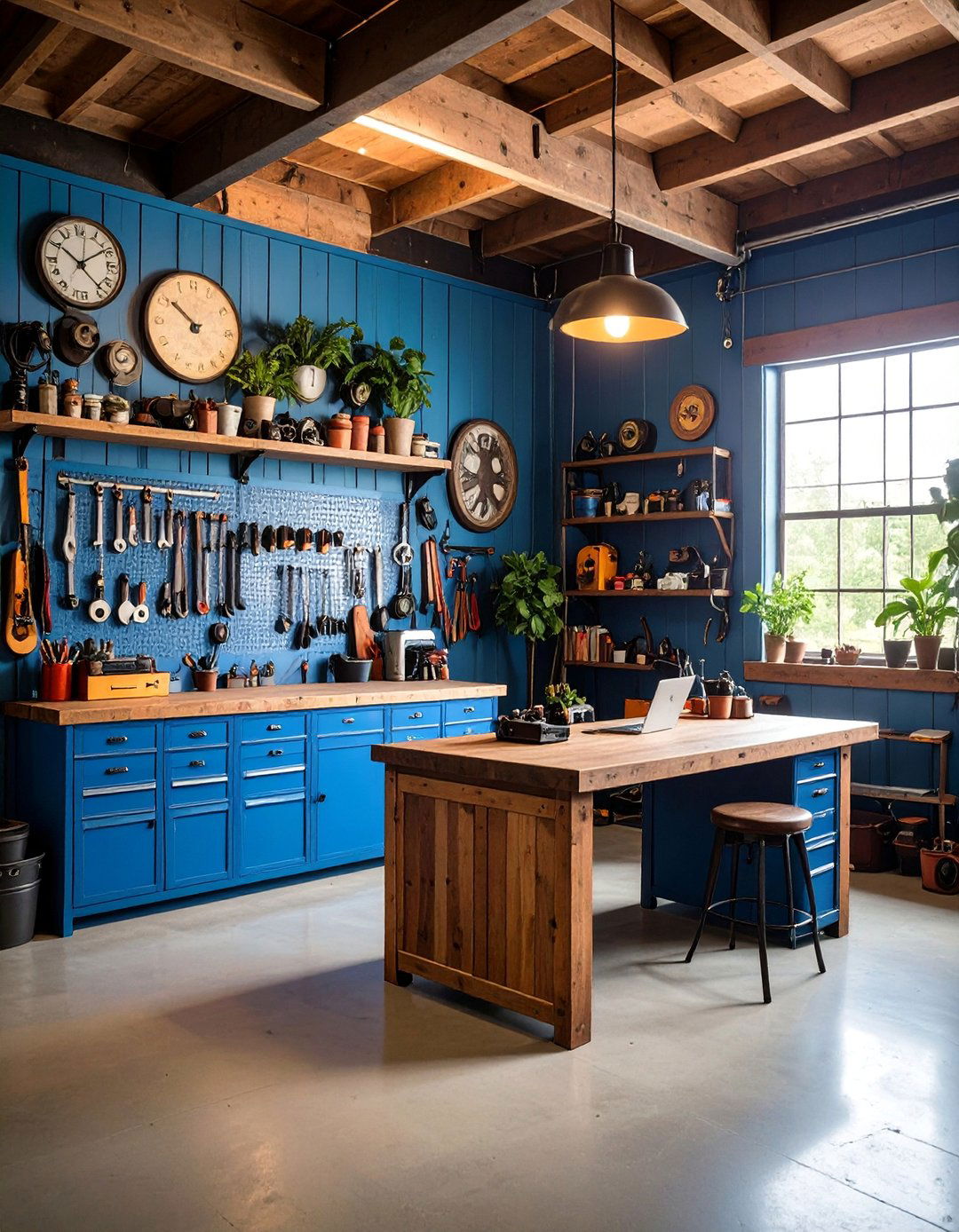Vintage Automotive Garage Office - 25 Man Cave Office Ideas