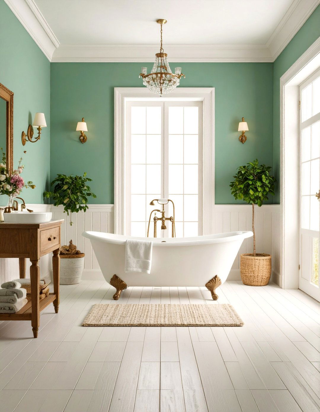 Vintage Beadboard with Clawfoot Tub - 25 Beadboard Bathroom Ideas