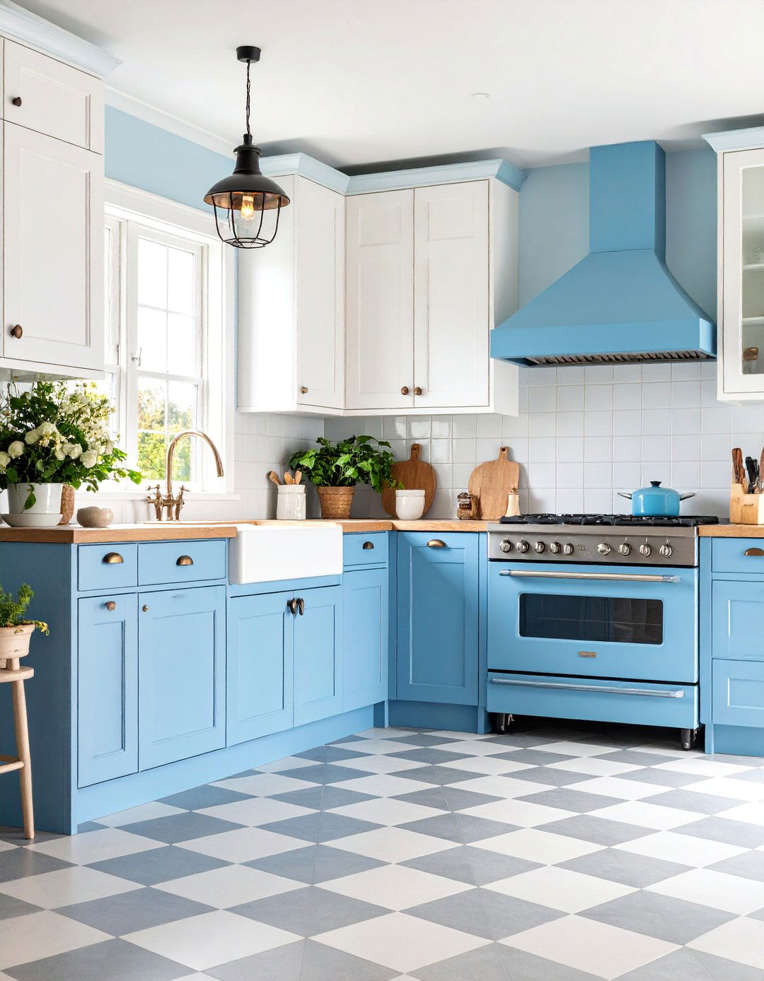 Vintage Blue and White Kitchen - 25 Blue and White Decor Ideas