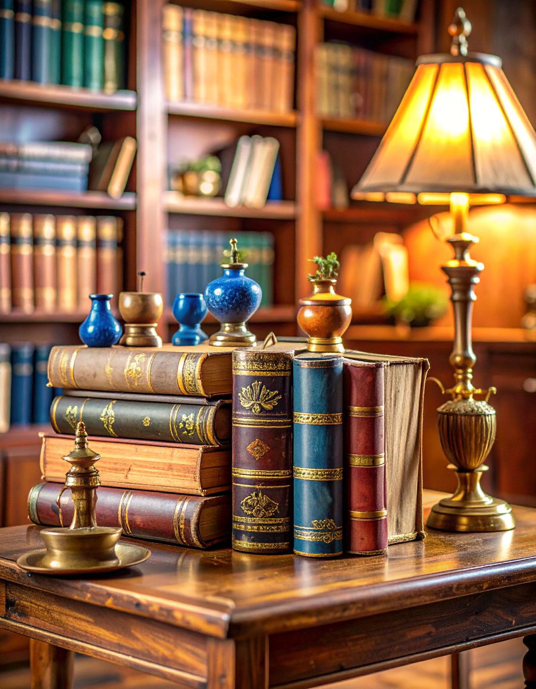 Vintage Book Tower Display - 25 Coffee Table Centerpiece Ideas