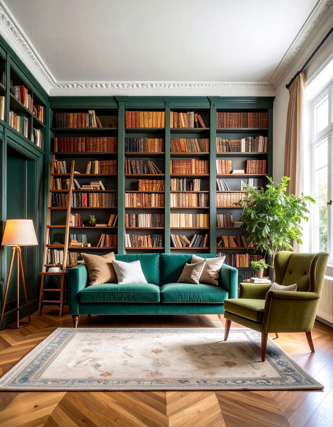 Vintage Book Wall with Literary Charm - 25 living room wall decor ideas