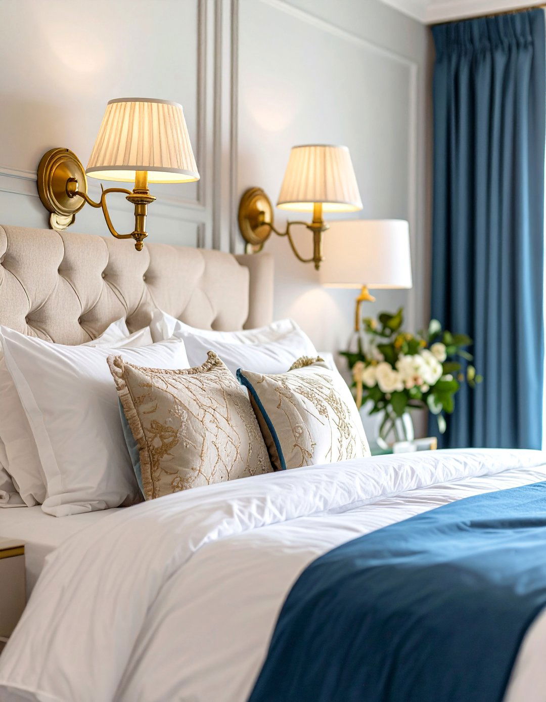 Vintage Brass Swing Arm Sconces - 25 Bedroom Lighting Ideas