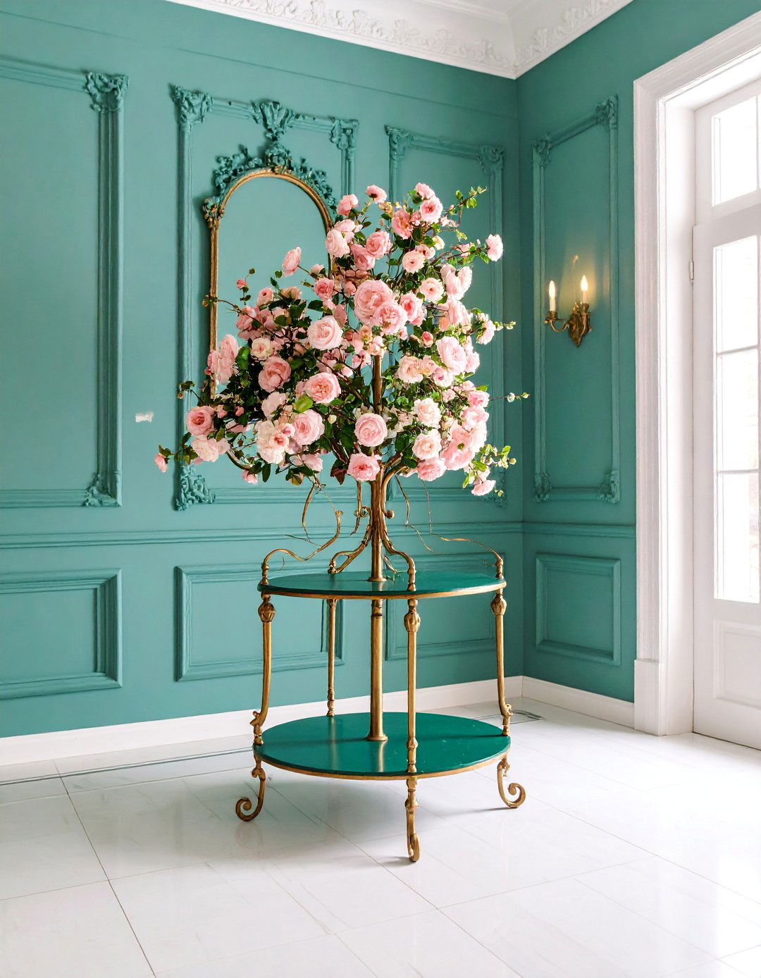 Vintage Brass Tree Stand with Ornate Details - 25 Hat Rack Ideas