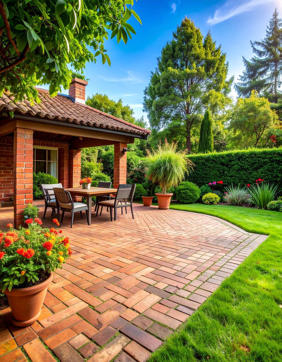 Vintage Brick Herringbone with Antique Patina - 25 herringbone brick patio designs