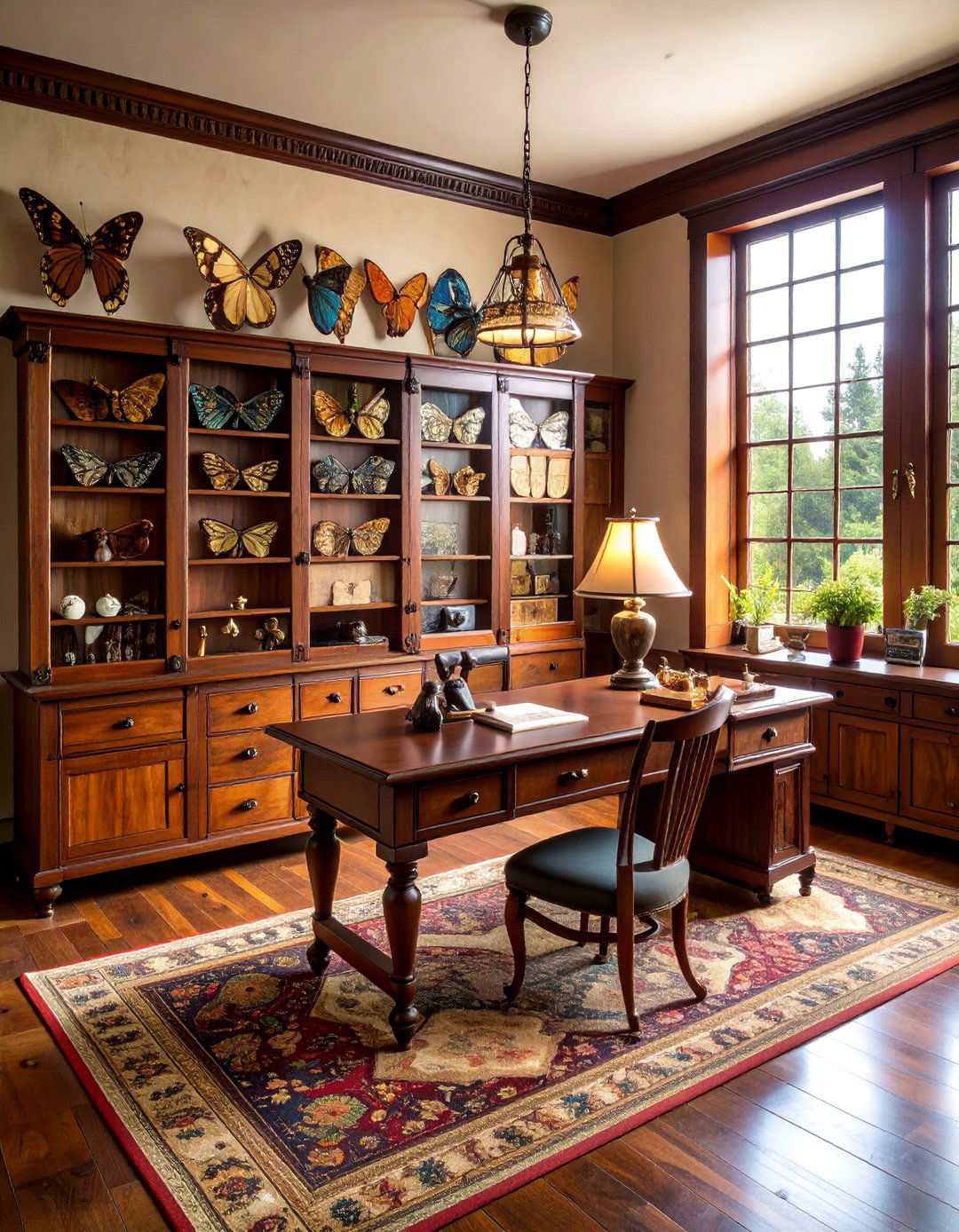 Vintage Butterfly Study with Antique Collections - 25 Butterfly-themed Room Ideas