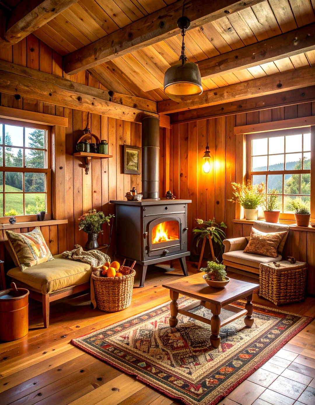 Vintage Cabin Tiny House with Antique Wood Stove - 25 Rustic Tiny House Ideas