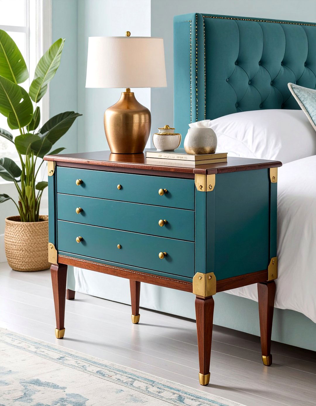 Vintage Campaign Style Nightstand - 25 Nightstand Ideas