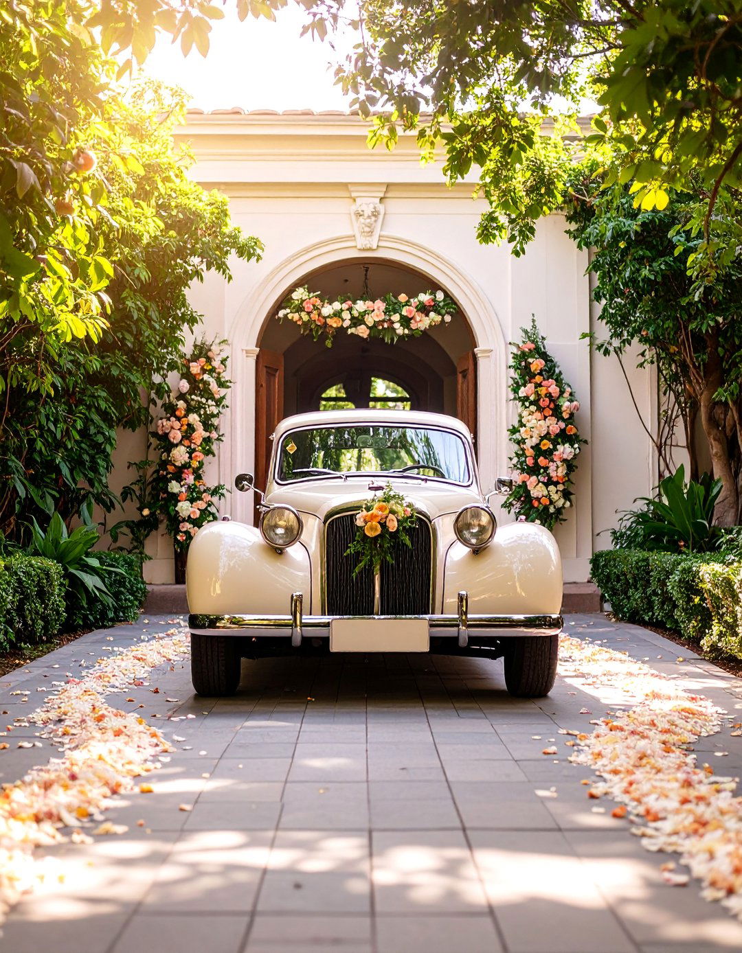 Vintage Car Wedding Entrance - 25 Wedding Entrance Ideas