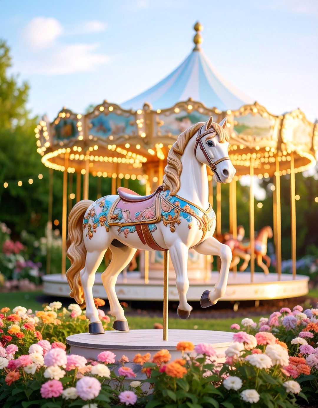 Vintage Carousel Horse Garden Focal Point - 25 Garden Focal Point Ideas