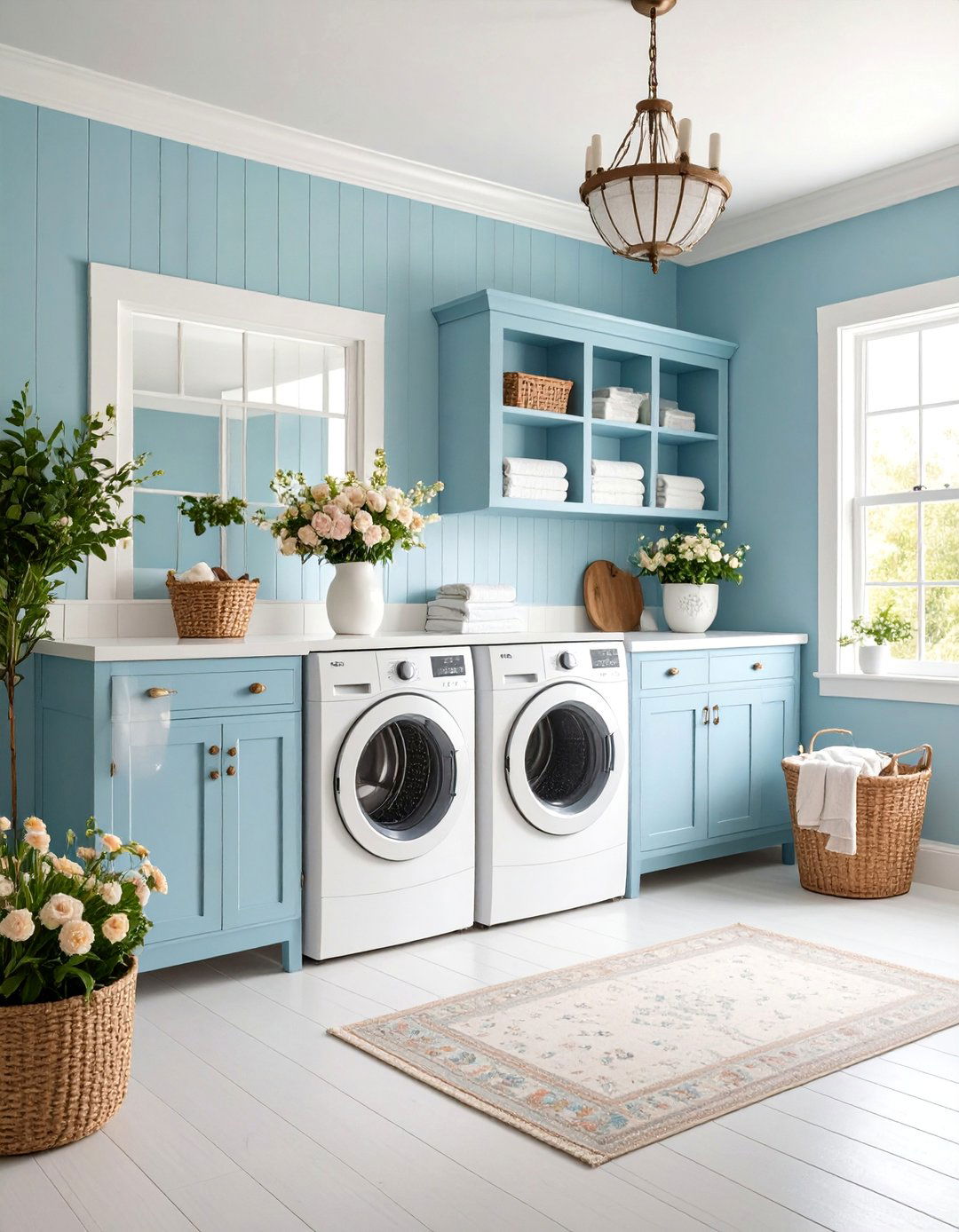 Vintage Charm White Laundry Room with Antique Details - 25 White Laundry Room Ideas