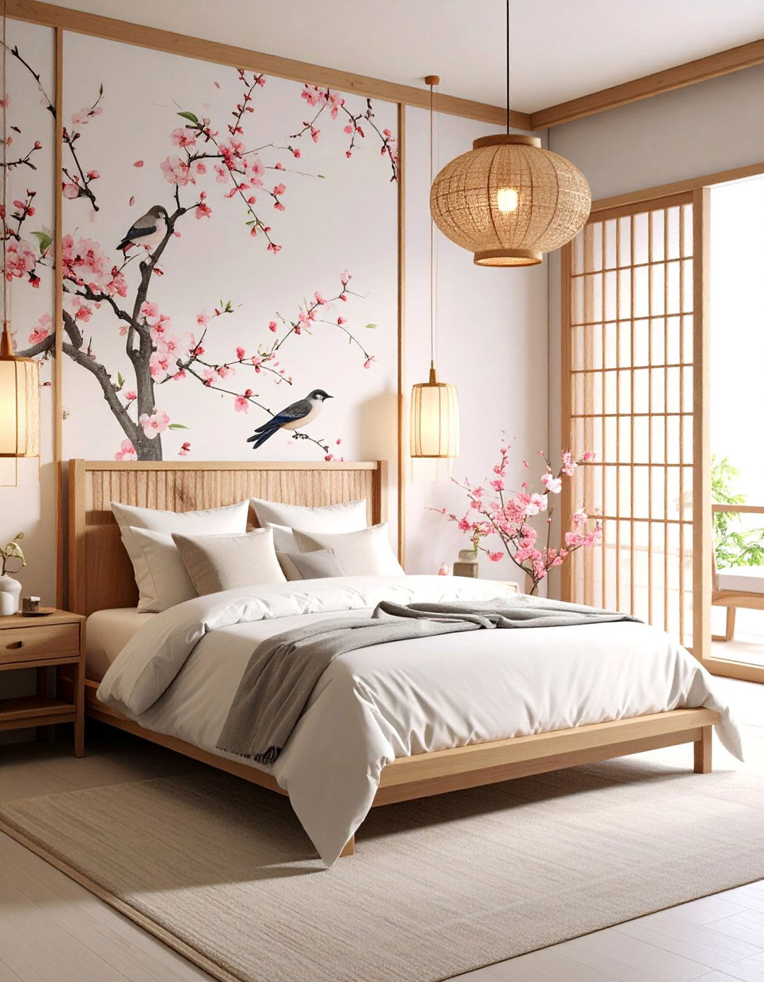Vintage Chinoiserie Birds and Blossoms - 25 Bedroom Wallpaper Ideas