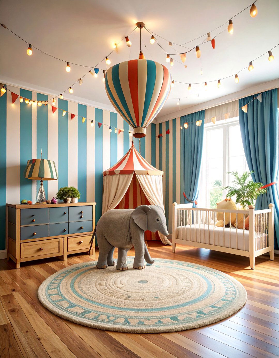 Vintage Circus Elephant Nursery with Whimsical Charm - 25 Elephant Nursery Ideas