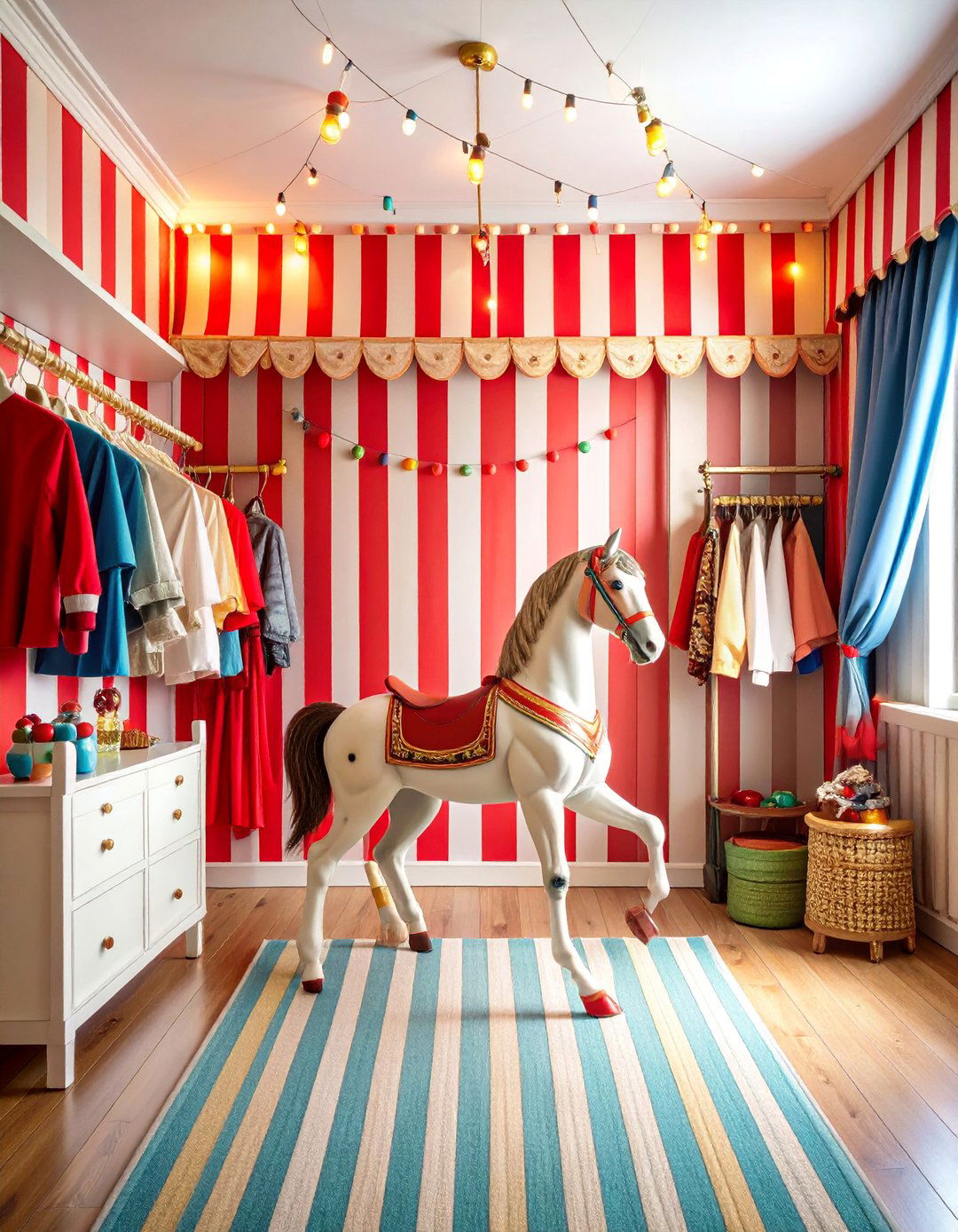 Vintage Circus Nursery Closet with Whimsical Elements - 25 Nursery Closet Ideas