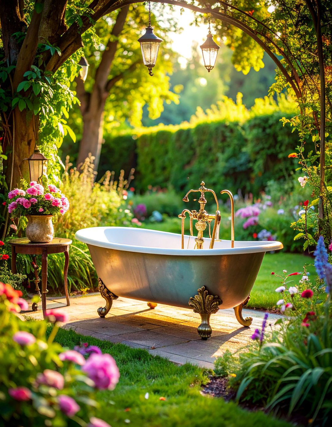 Vintage Clawfoot Outdoor Bathtub - 25 Outdoor Shower Ideas
