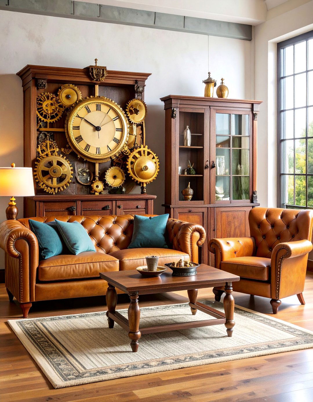 Vintage Clock Collectors Living Room - 25 Steampunk Living Room Ideas