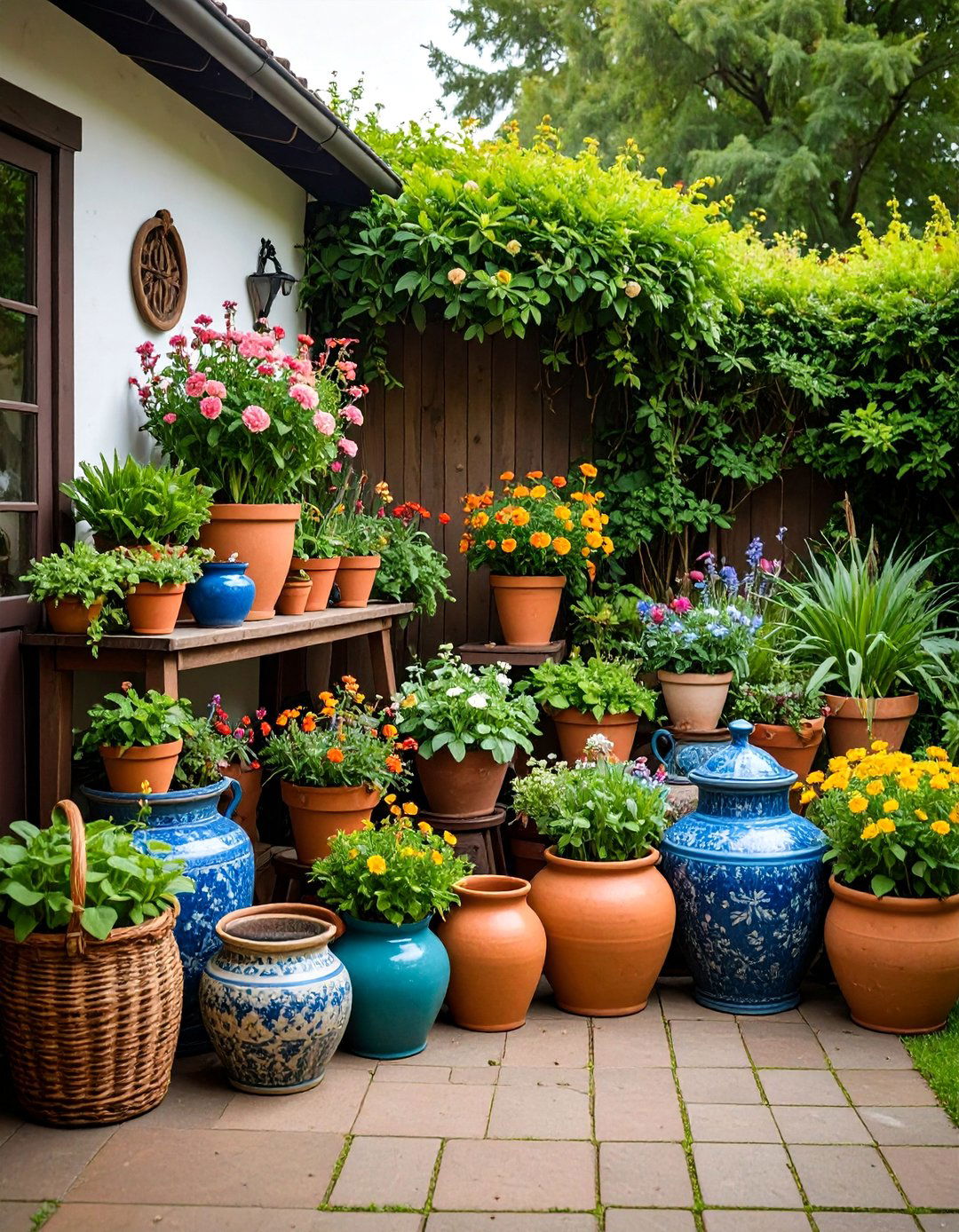 Vintage Container Collection Corner - 25 Corner Garden Ideas With Pots