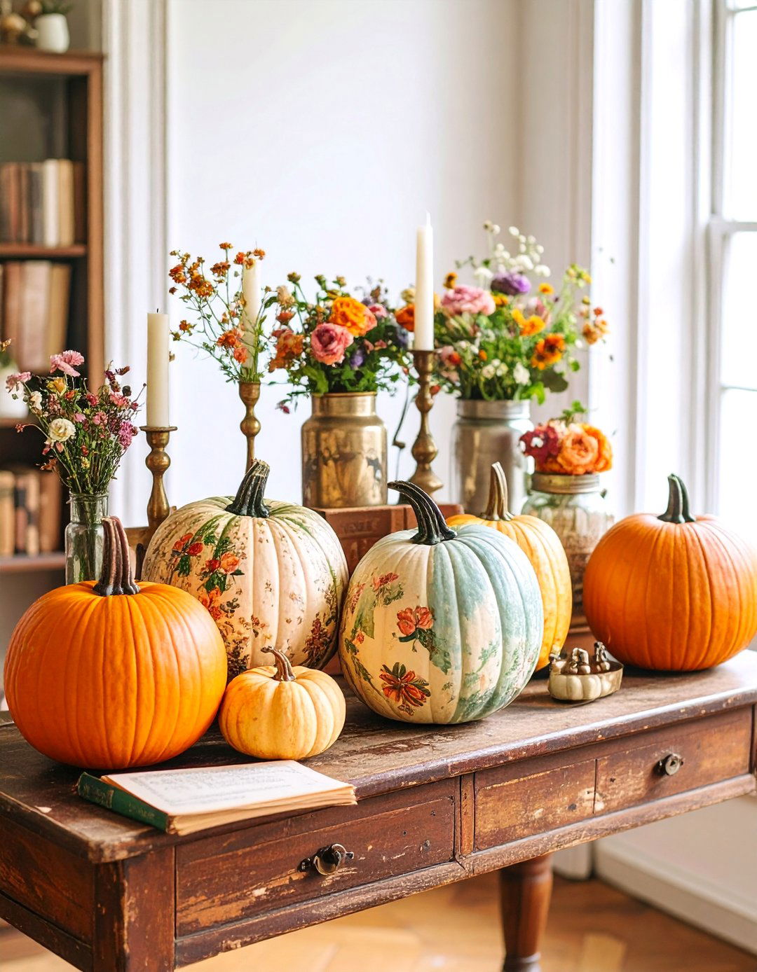 Vintage Decoupage Pumpkin Collection - 25 Pumpkin Decor Ideas