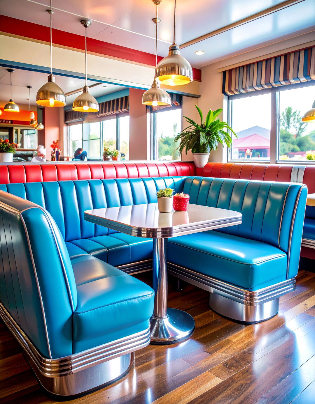 Vintage Diner Booth Seating with Retro Tables - 25 Man Cave Seating Ideas