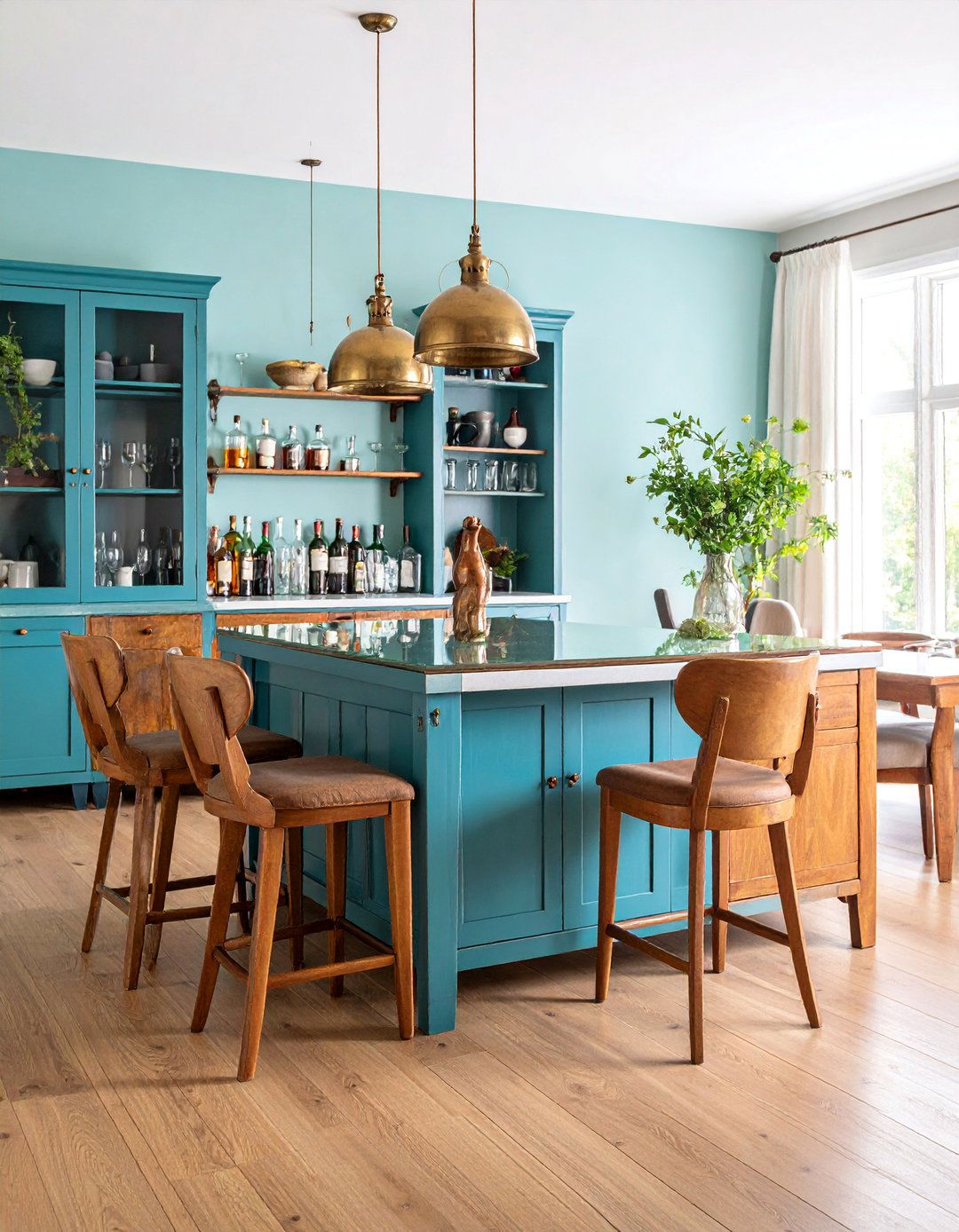 Vintage Dresser Bar with Glass Top - 25 Home Bar Ideas On A Budget