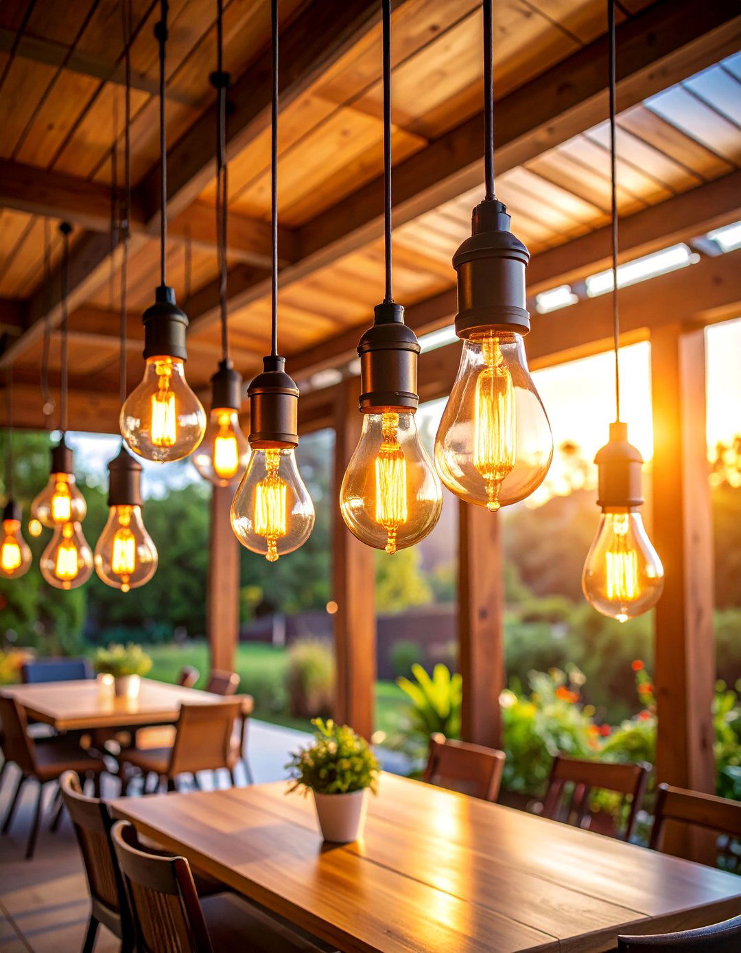 Vintage Edison Bulb Cafe Style - 25 Gazebo Lighting Ideas