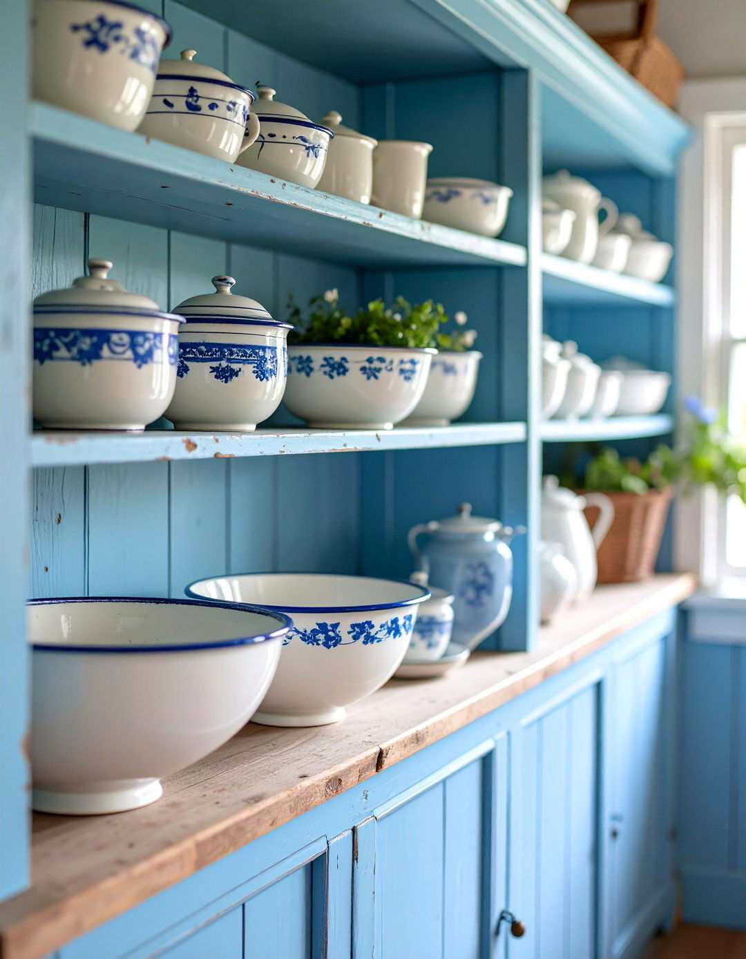 Vintage Enamelware Display Laundry Room - 25 Rustic Laundry Room Ideas