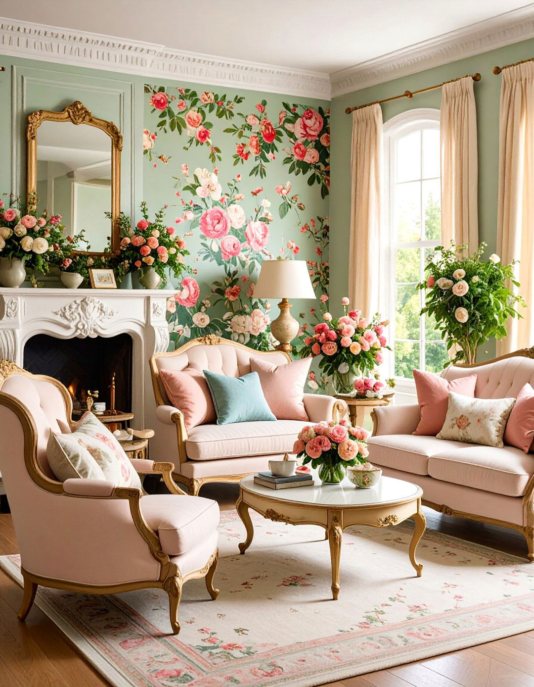 Vintage English Garden Floral Wallpaper - 25 Living Room Wallpaper Ideas