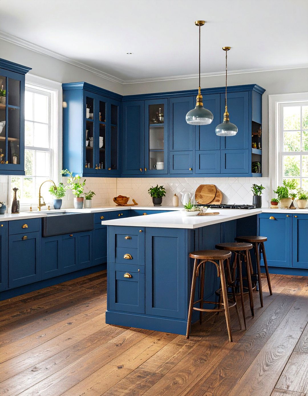 Vintage English Larder Kitchen With Dark Wood Floors - 25 Kitchen With Dark Wood Floors