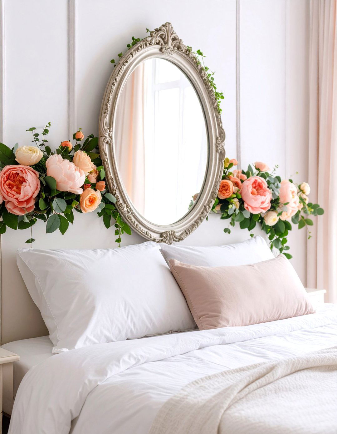 Vintage Floral Border Mirror - 25 Mirror Painting Ideas