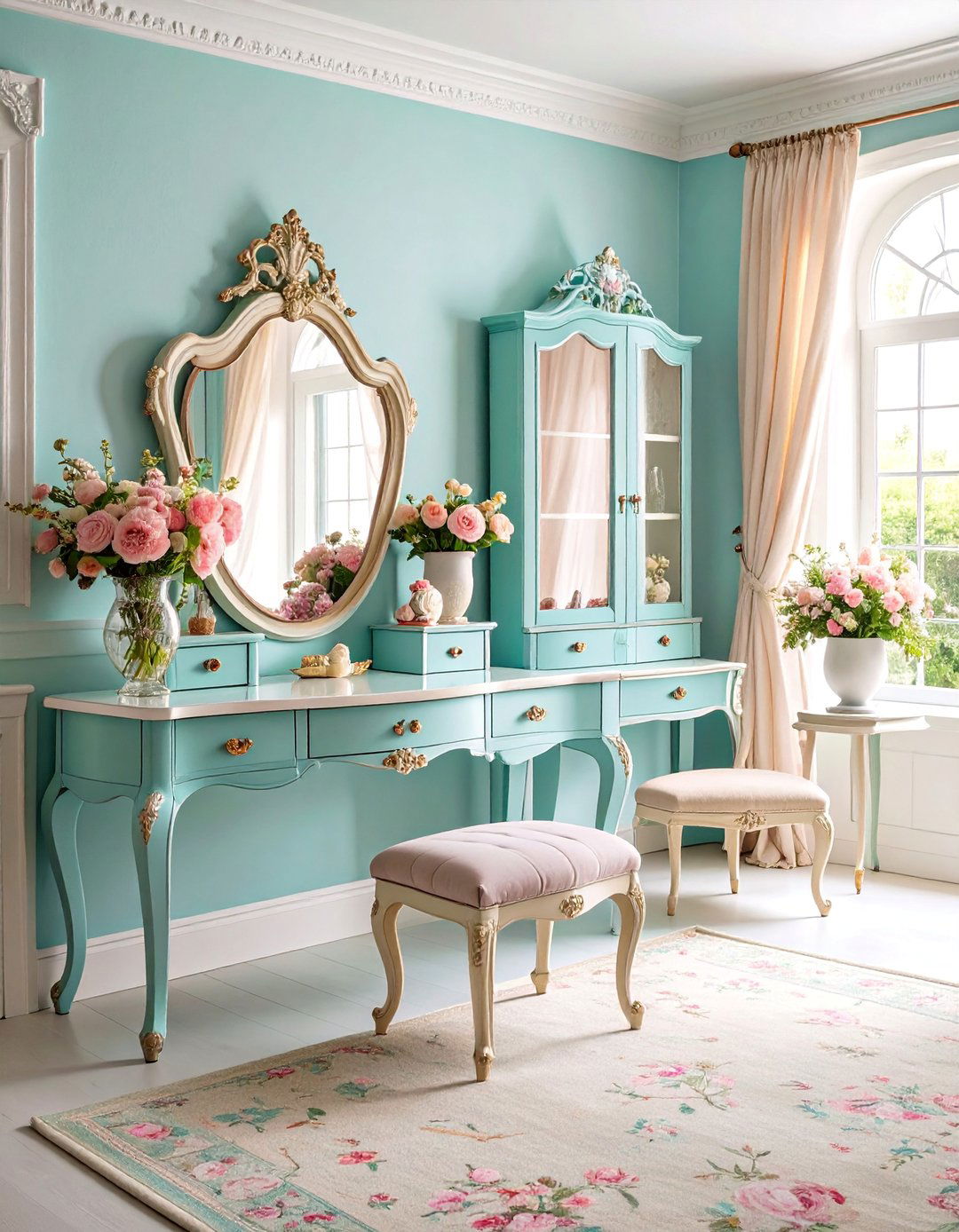 Vintage Floral Decoupage Painted Furniture Collection - 25 Painted Furniture Ideas