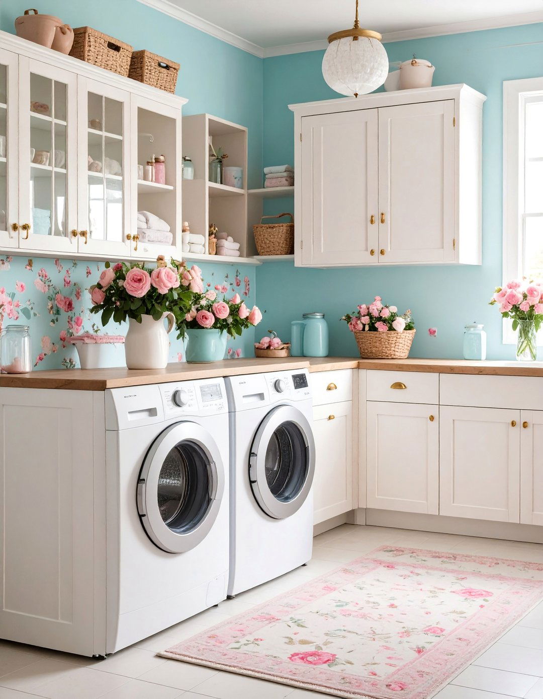 Vintage Floral Laundry Room Wallpaper - 25 Laundry Room Wallpaper Ideas