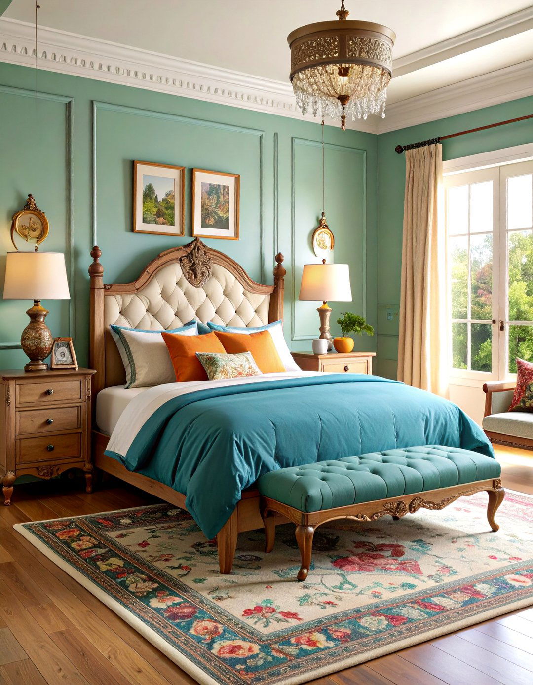 Vintage Forest Bedroom with Antique Wood Furnishings - 25 Forest Themed Bedroom Ideas