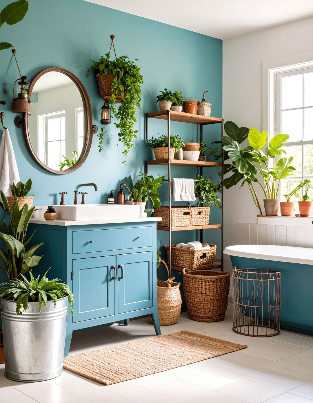 Vintage Galvanized Metal Accessories - 25 Farmhouse Decor Ideas