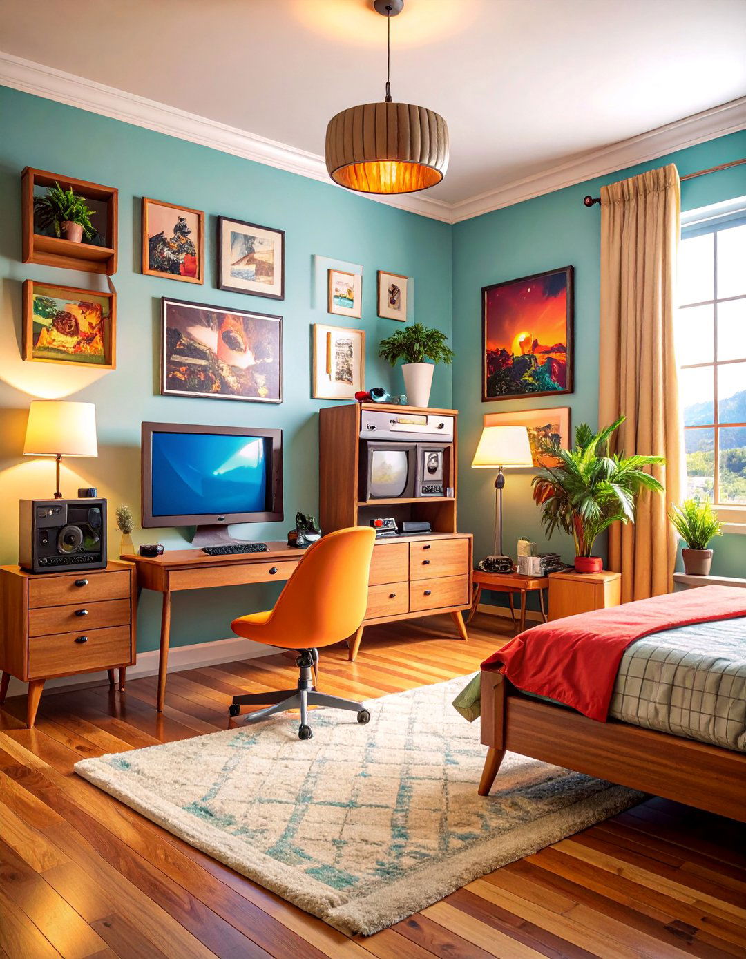Vintage Gaming Room with Retro Console Collection - 25 Gamer Girl Room Ideas
