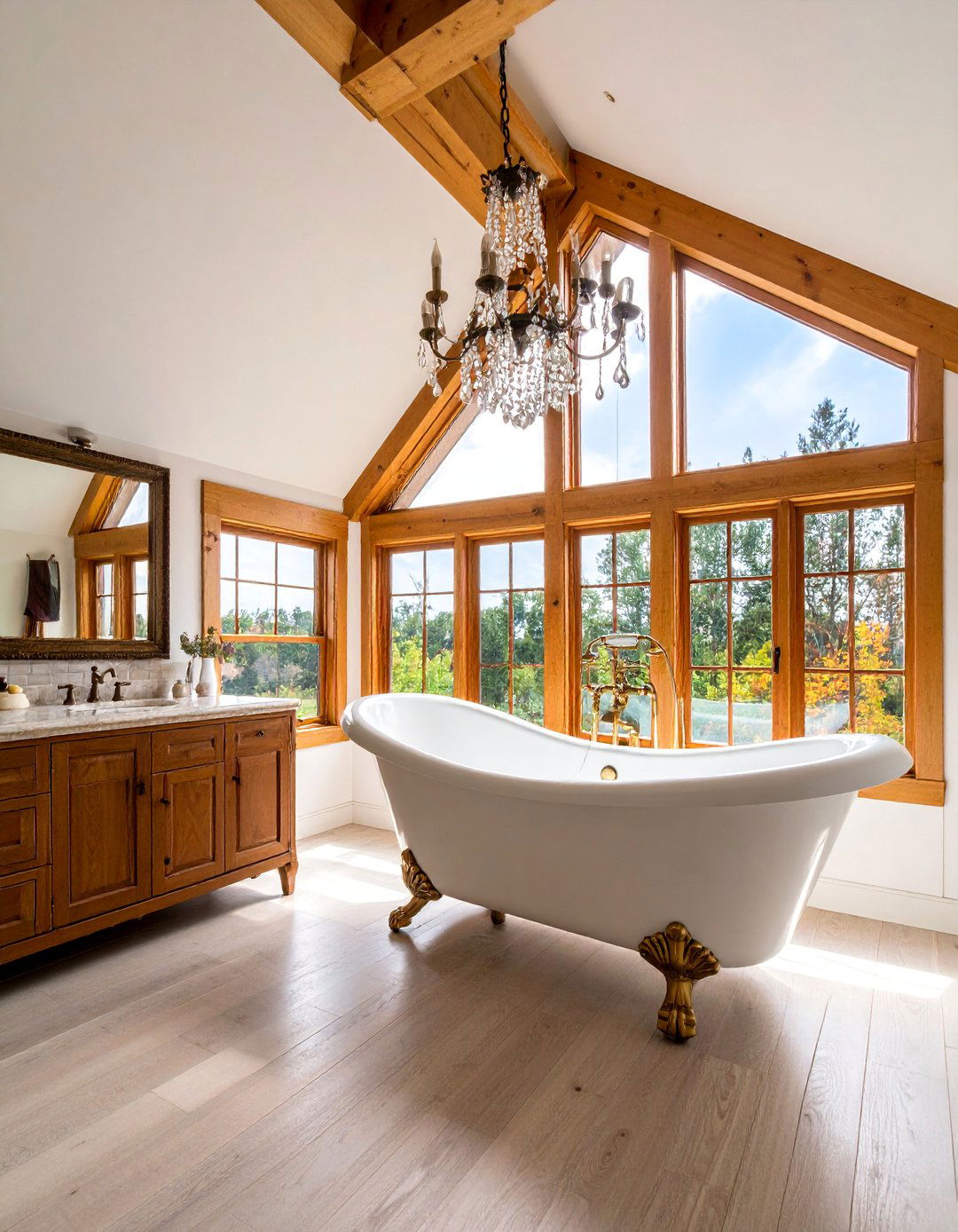 Vintage Glam Attic Bathroom with Crystal Accents - 25 Attic Bathroom Ideas