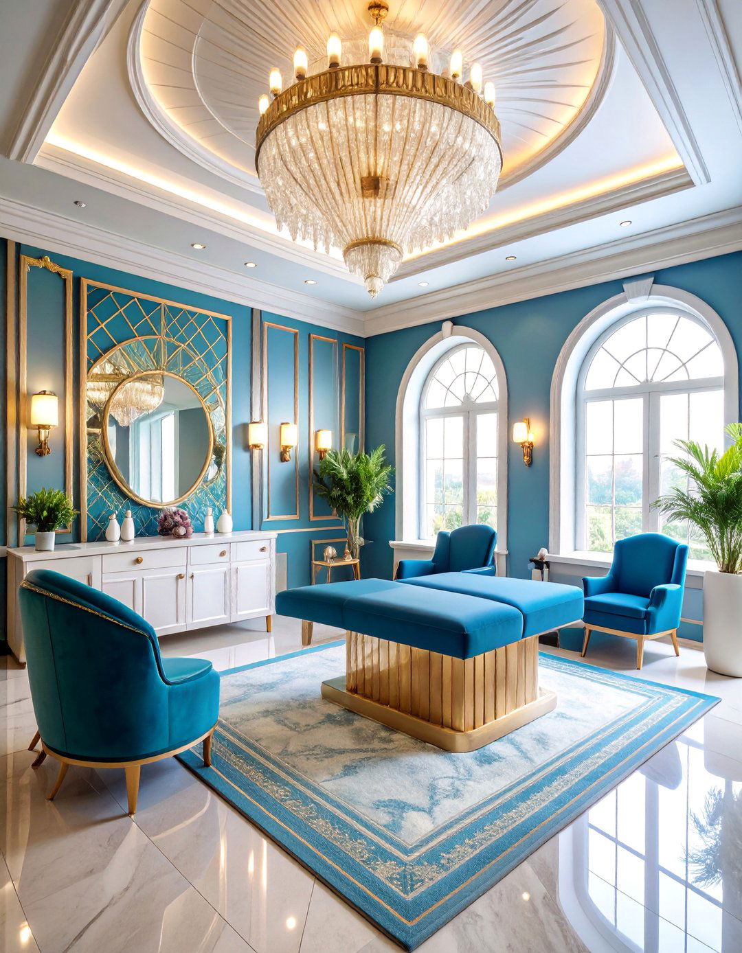 Vintage Glam Esthetician Room with Art Deco Elements - 25 Esthetician Room Ideas