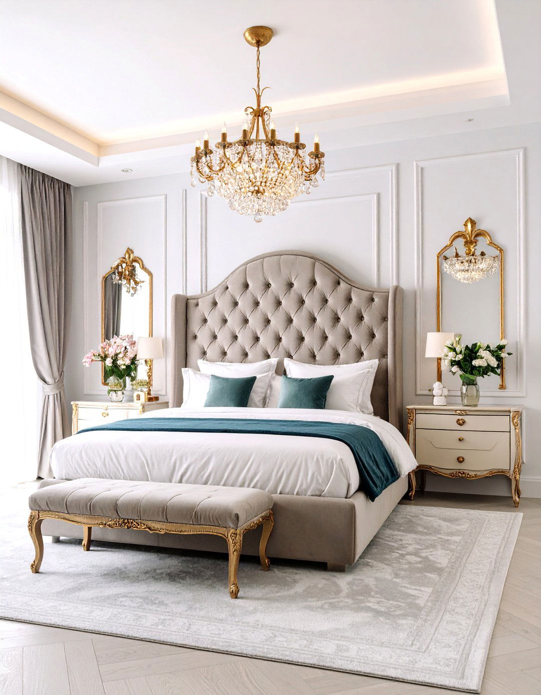 Vintage Glam Hollywood Regency - 25 L-shaped Bedroom Layout Ideas