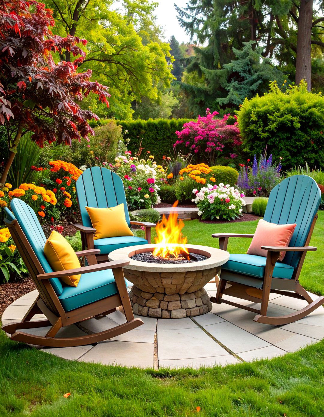Vintage Glider Chairs with Powder Coated Frames - 25 Fire Pit Chair Ideas