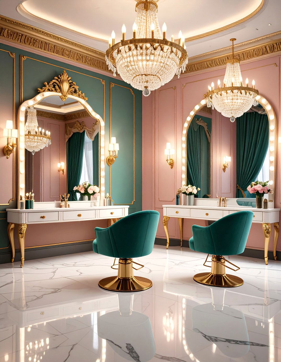 Vintage Hollywood Glamour Salon - 25 Salon Interior Design Ideas