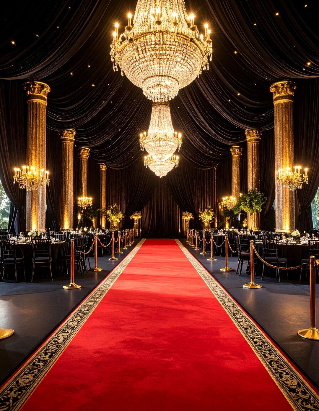 Vintage Hollywood Glamour with Red Carpet - 25 Red and Black Wedding Ideas