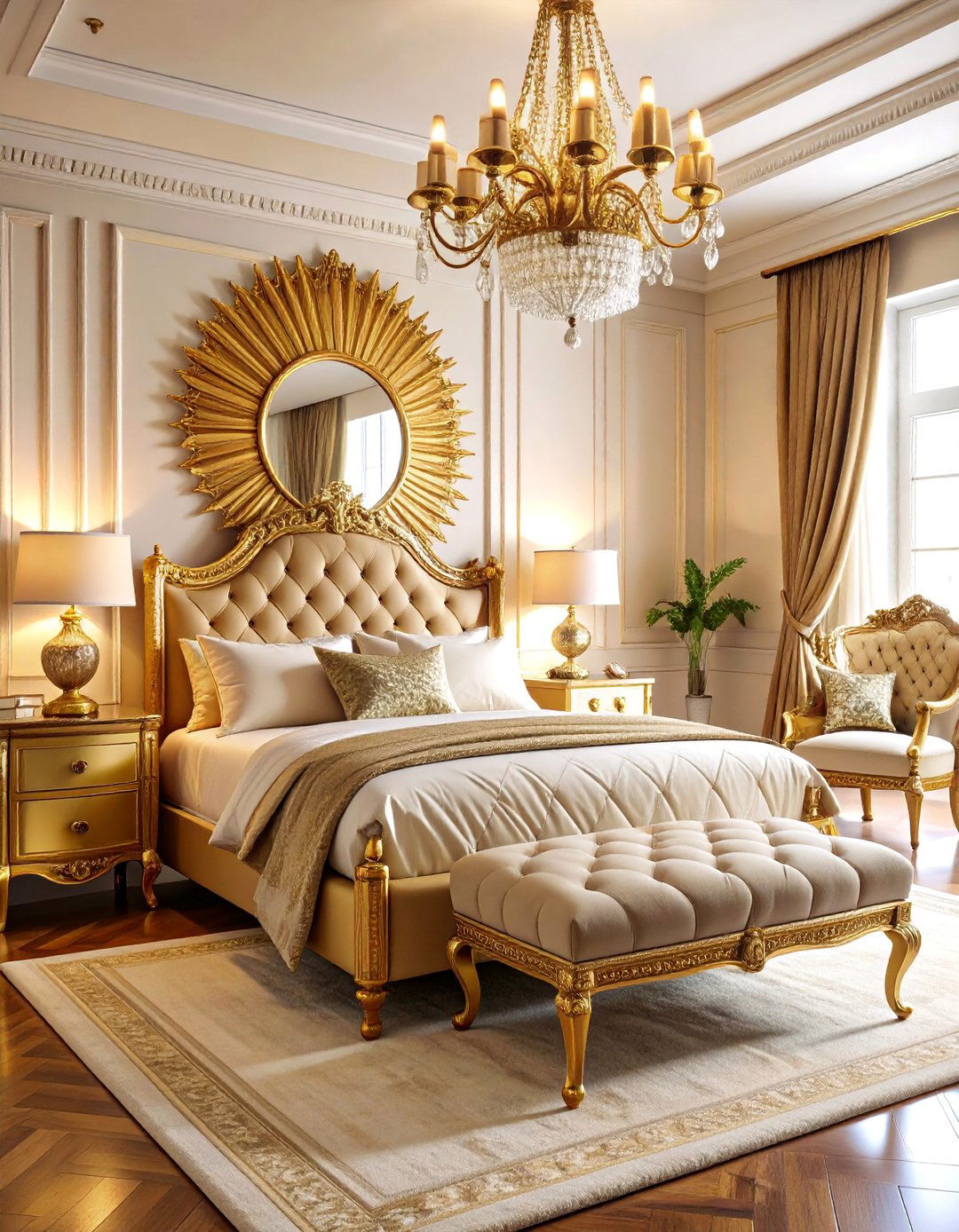 Vintage Hollywood Regency Gold Bedroom - 25 Gold Bedroom Ideas